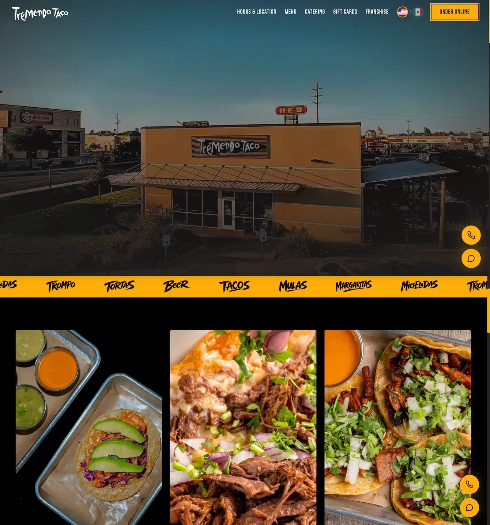 Tremendo Taco website preview