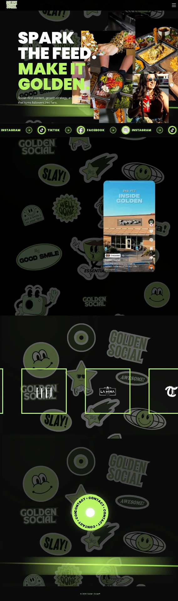 Golden Social website preview